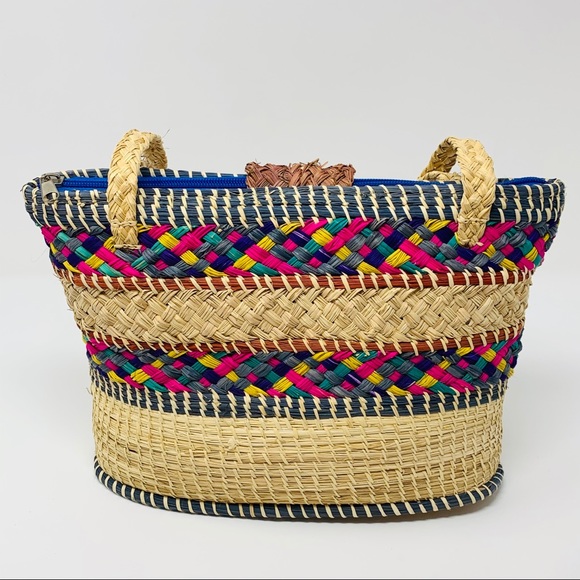 BOHO Straw Colorful Woven Purse - Picture 4 of 8